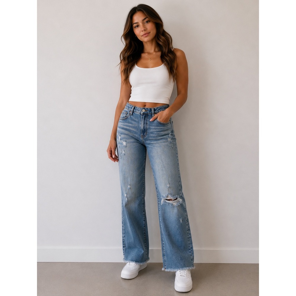 Dear John‎ Wallstreet Distressed Straight Leg Jeans Streetwear Brunch Classic